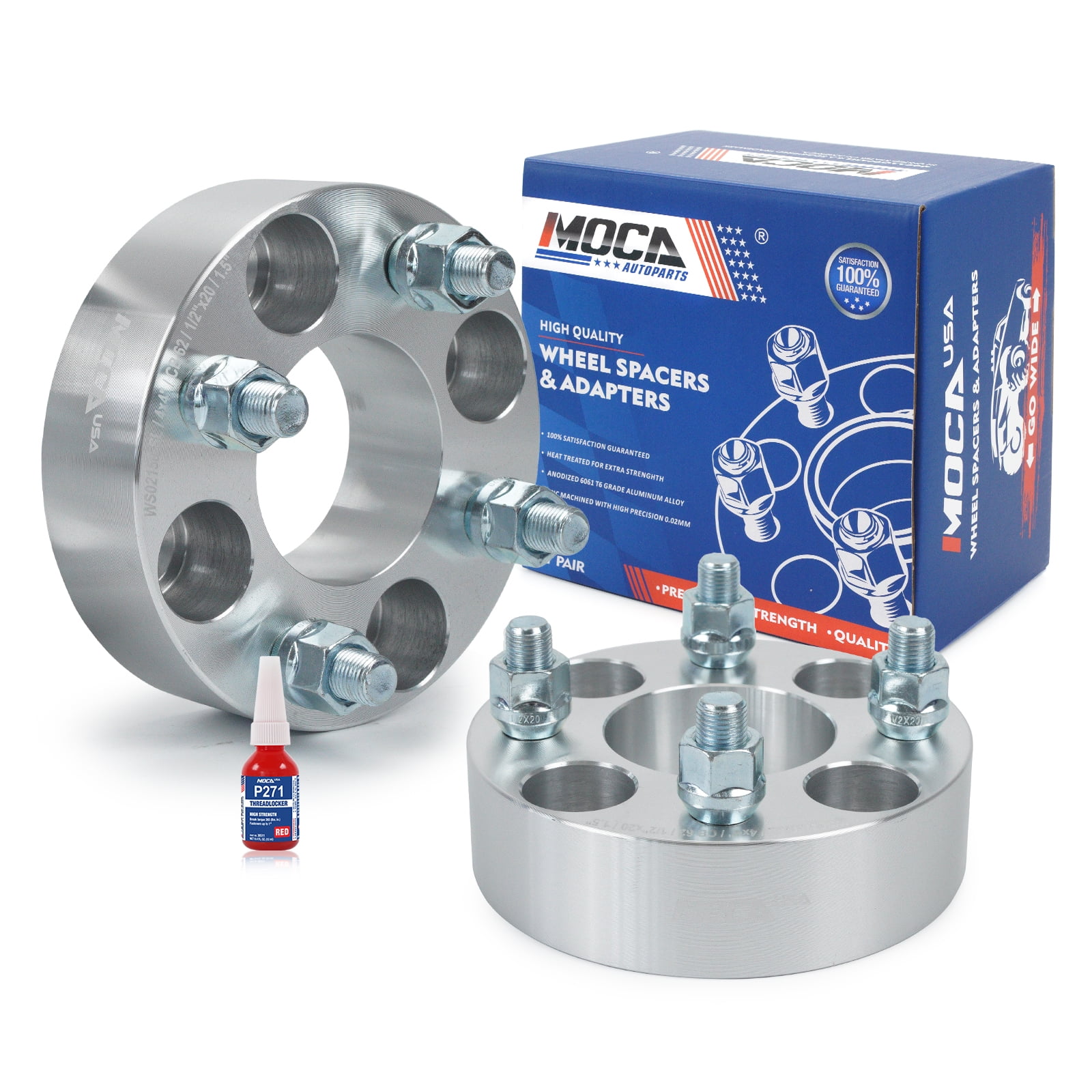 MOCA AUTOPARTS 2PCS 1.5"(38mm) Wheel Spacers 4x4" to 4x4" with 1/2"x20