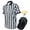 Black, variant on TOPTIE Sportwear Men's Pro-Style Referee Set, Umpire Shirt with 1/4 Zip-Up Quarter Zipper, Umpire Hat, and Metal Ref Whistle with Lanyard-L
