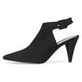 thumbnail image 2 of YDN Women Fashion Pointed Closed Toe Cone High Heels Slingback Booties Ankle Strap Adjustable Buckle Party Dress Sandals Size 10.5 Black, 2 of 5