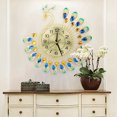 thumbnail image 2 of Clock, Silent Clock Modern Wall Clock 3D Non Ticking Clock, Peacock Shape Large Clock For Bedroom Office Living Room Home, 2 of 8
