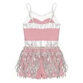 thumbnail image 6 of vastwit Kids Girls Latin Jazz Dance Leotards Dress Sequins Tassel Bodysuit Figure Skating Costume Pink 12, 6 of 7