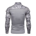 thumbnail image 4 of DYMADE Men Skinny Fitness Long Sleeve Zip Mock Neck Camouflage Patchwork T-Shirt Top, 4 of 8