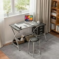 thumbnail image 5 of Drafting Table and Stool Set Tabletop Tilted Drawing Table Drafting Desk w/Drawers Artists Workstation, Art Craft Supplies, 5 of 8