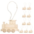 thumbnail image 1 of Adornos de tren de madera, colgantes de cabeza de tren de madera en blanco, rebanadas artesanales de tren de madera, 10 Uds., 1 of 7