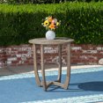 thumbnail image 3 of GDF Studio Andria Outdoor Round Acacia Wood Bistro Table, Gray, 3 of 8