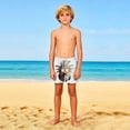 thumbnail image 4 of ATOGUTA Boys Swim Shorts Kids Swimwear Bathing Suits Quick Dry Beach Board Shorts Size 5T-14, White, 4 of 6