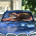 thumbnail image 4 of ALAZA Eagle American Flag Windshield Sun Shade Car Foldable Visor Block UV Rays Protector 57"x31.5", 4 of 9