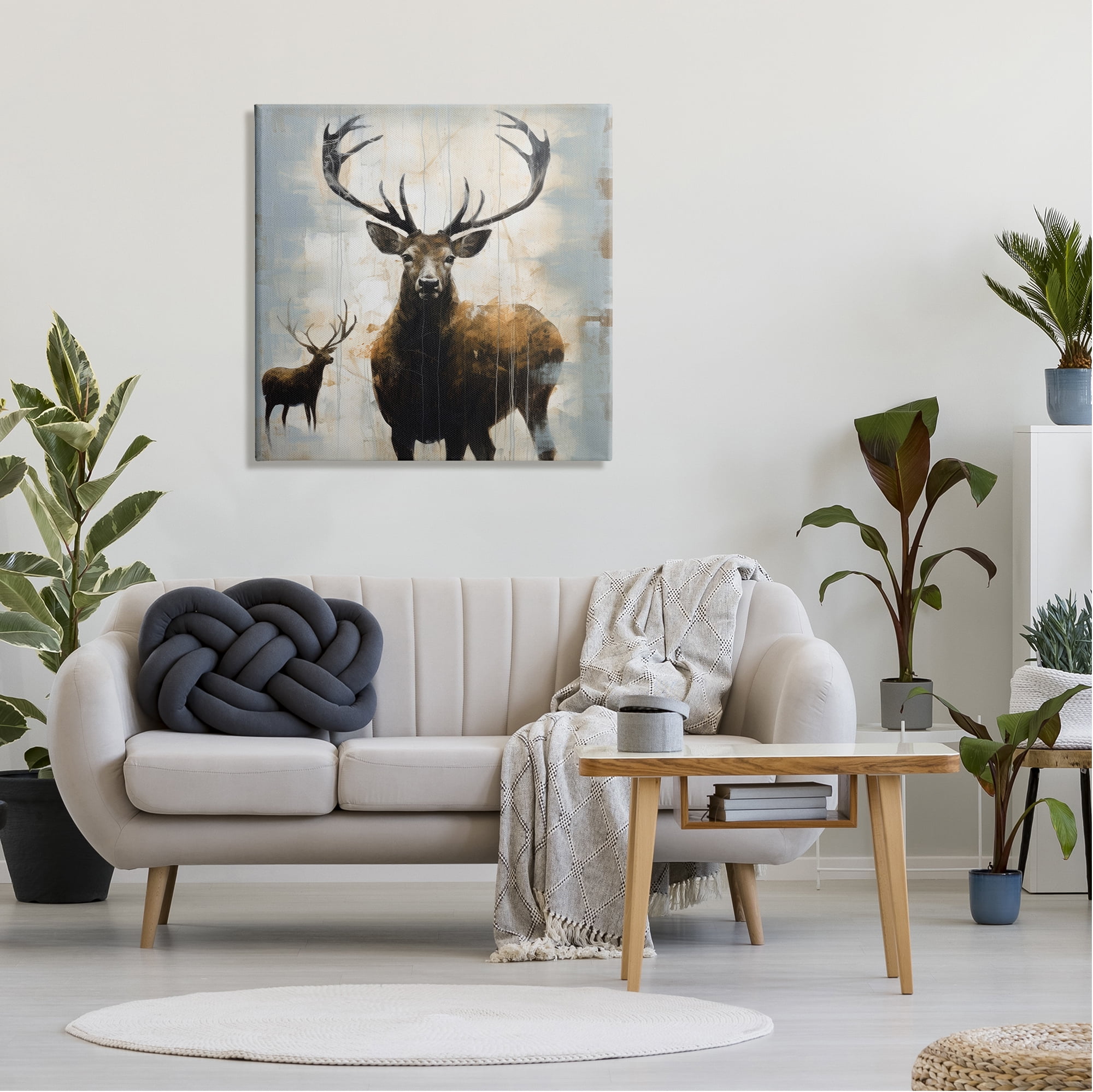 Stupell Industries Spirit of the Wild Deer Animals & Insects Painting Gallery Wrapped Canvas Art Print Wall Art, 30 x 30
