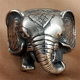 thumbnail image 4 of PAURO Men's Vintage Gothic Stainless Steel Rings Elephant Head Biker Rings Punk Style Silver Size 11, 4 of 4