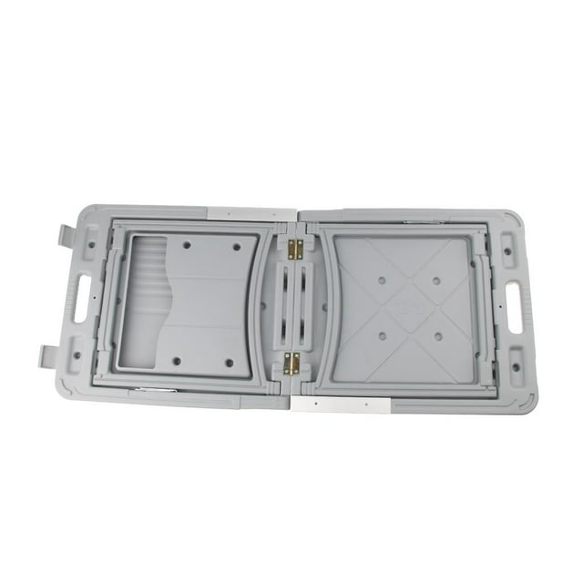 De Camping Plegable Portátil De Plástico Rectangular Para Senderismo Al , Pesca, Picnic, , Jardín, Playa, , Viaje gris Cola mesa de camping plegable
