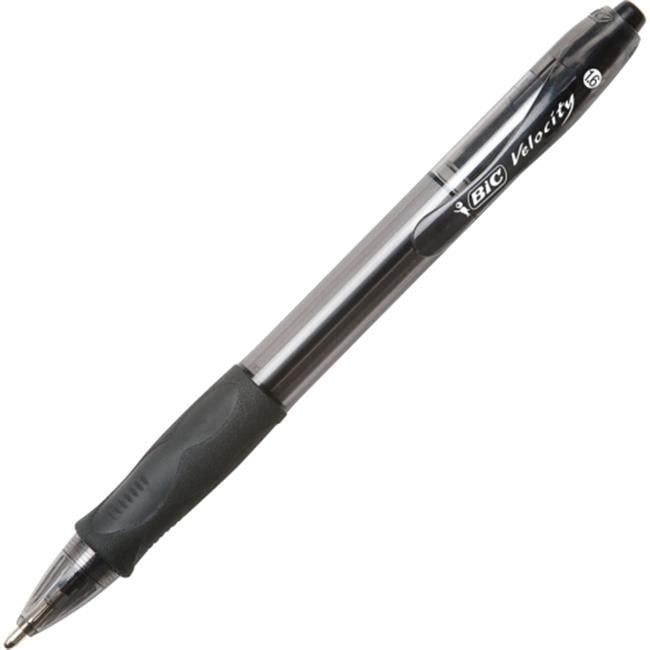 BIC VLGB361BK 1.6 mm Velocity Retractable Ball Pen, Black Ink 36 per