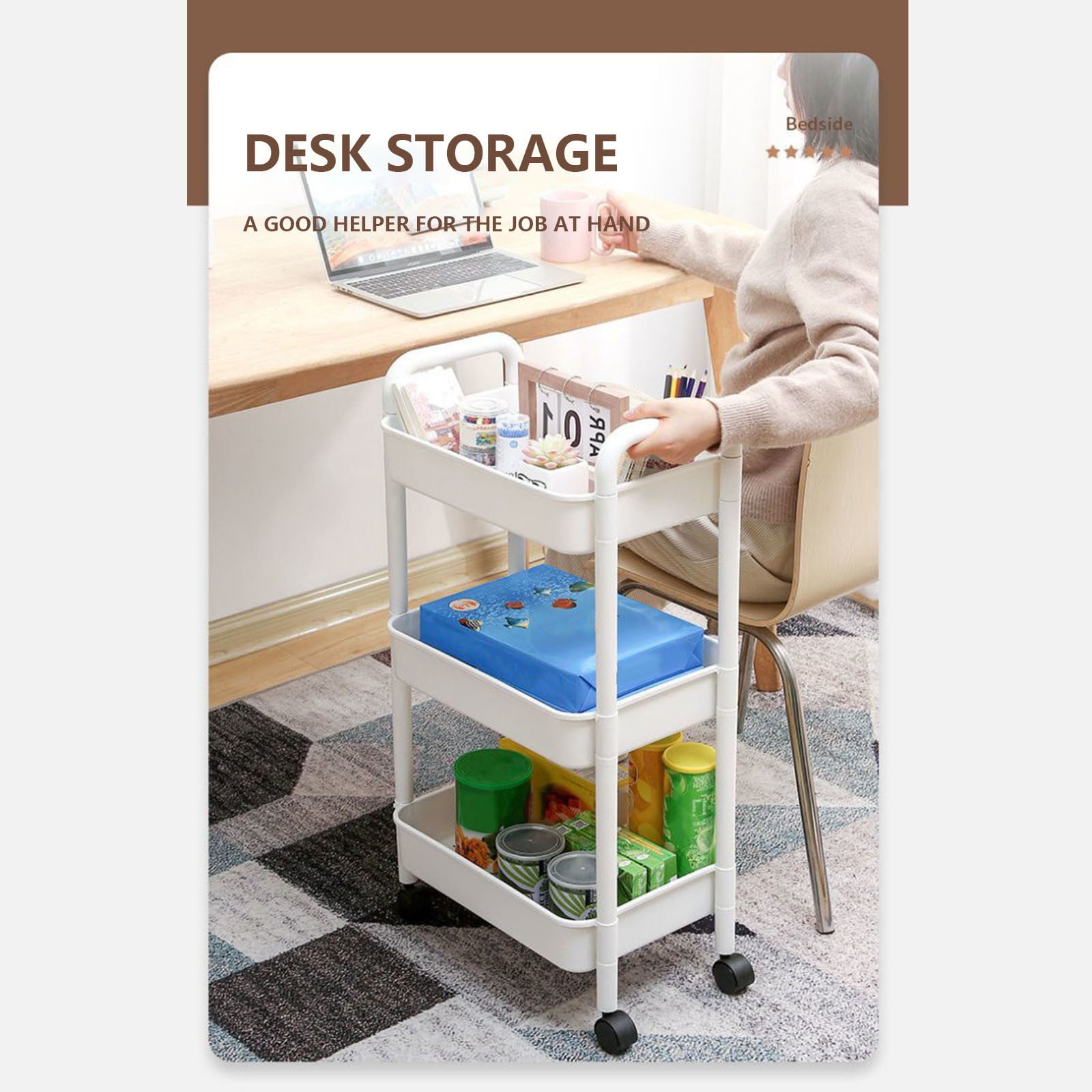 CVLNCYCLING Shower Caddy Shower Organizer Bathroom Shower Shelves,Corner Shower Caddy,3-Tier Rolling Storage Cart with Wheels for Bathroom,Kitchen,Countertop