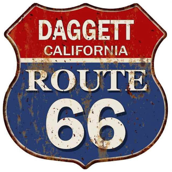 DAGGETT, CALIFORNIA Route 66 Shield Metal Sign Man Cave Garage 211110013041