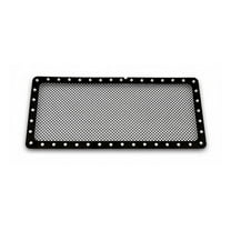 APS Compatible with Jeep Wrangler JK 2007-2018 Main Upper Stainless Steel Black Mesh Rivet Studs Front Grill Grille Insert JL5819H
