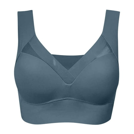 Dealovy Wireless Bras for Women Full Coverage Seamless Wide Strap Sleep Yoga Bralette Stretch Bras