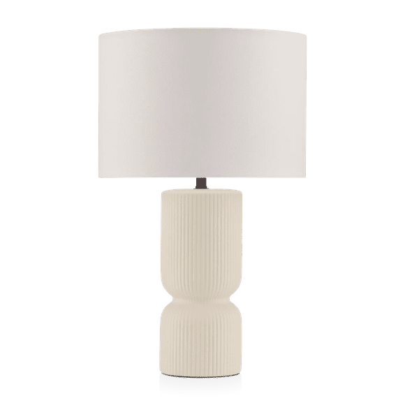 Bouclair White Ribbed Ceramic Table Lamp