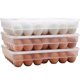 thumbnail image 1 of Paquete de 3 soportes para huevos cubiertos para refrigerador, dispensador de caja de almacenamiento de bandeja de huevos transparente, cartones de huevos de plástico apilables, 34 rejillas, 1 of 5