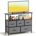 thumbnail image 1 of Mueble para TV, tocador Simple Deluxe con 5 cajones de tela, color gris, 1 of 8