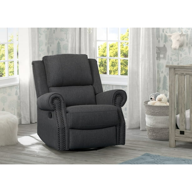 Delta Children Drake Nursery Glider Swivel Recliner, Charcoal - Walmart.com - Walmart.com