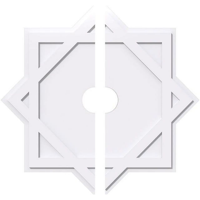Ekena Millwork CMP22AL2-03000 22 in. OD x 3 in. ID Square Axel Architectural Grade PVC Contemporary Ceiling Medallion - 2 Piece