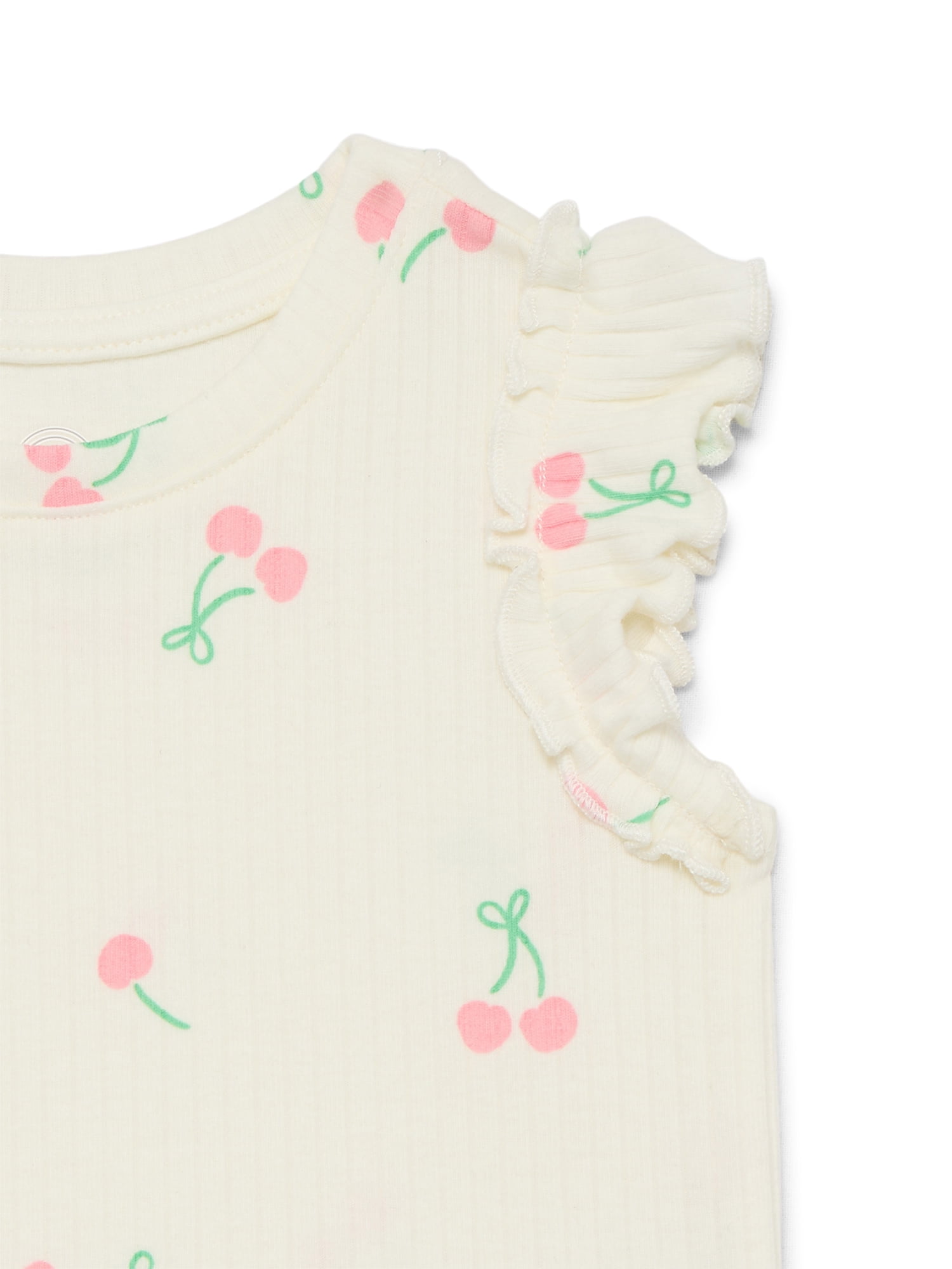 Wonder Nation Baby Girls Tee with Flutter Sleeves, Sizes 0-24 Months