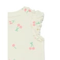 thumbnail image 3 of Wonder Nation Baby Girls Tee with Flutter Sleeves, Sizes 0-24 Months, 3 of 3