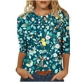 thumbnail image 2 of WJHWSX Womens Tops,Tops for Women,Comfort Fit,Crew Neck,Printed,Multicolor,4XL, 2 of 5