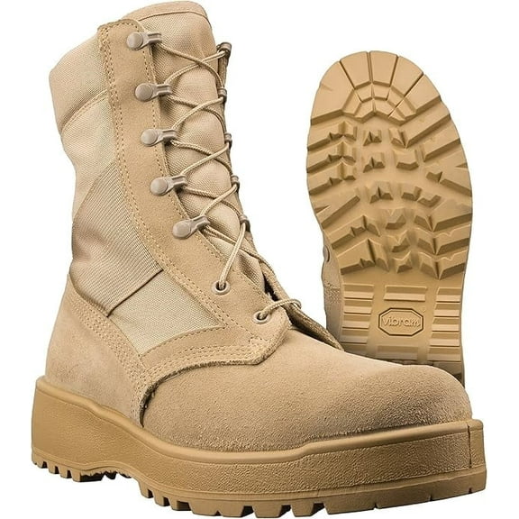 BELLEVILLE DST MEN'S ARMY HOT WEATHER COMBAT BOOTS VIBRAM DESERT TAN Size 7 Wide