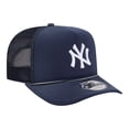 thumbnail image 3 of Men's New Era  Navy New York Yankees Worn A-Frame 9FIFTY Trucker Snapback Hat, 3 of 5