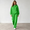 thumbnail image 6 of WULMLEO Matching Sets Women Clothing Matching Hooded Sweatshirts and Wide Leg Joggers Cute Two Piece Set Casual Lightweight Going Out Tracksuit Set Green L, 6 of 7