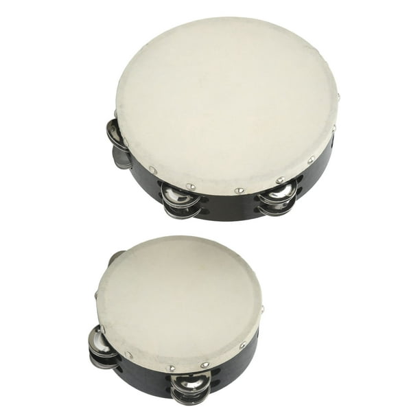 Tambour à Main Pour Enfant, Cadre En Bois Tambourin En Peau De Mouton à  Texture Fine 15,2 Cm 20,3 Cm Avec Cloches En Métal à Double Rangée Pour Les  Activités De Plein