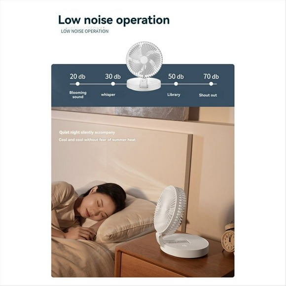 Ventilador Portátil Versátil para 4 Estaciones, Flexible, Inalámbrico, Plegable, para Colgar en la Pared, Cómodo el Año, Color Azul.