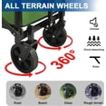thumbnail image 2 of Collapsible Wagon Cart Foldable Portable Heavy Duty Folding Beach Wagons Outdoor Utility Carts with Large Capacity for Grocery Camping Shopping Fishing Sports Garden Green, 2 of 6