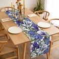 thumbnail image 3 of Spring Flowers Table Runner - 108 Inch Long, Kitchen Dining Table Runner Dresser Scarves, Purple Hydrangea Orchid Floral Country Farmhouse Decor for Coffee Tables Wedding Party Banquet, 3 of 8