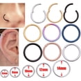 thumbnail image 2 of GKNET Nose Ring Nose Lip Hoop Cartilage Tragus Helix Ear Steel Ring Body Piercing ~-rainbow-1.2x12mm, 2 of 9