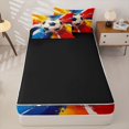 thumbnail image 4 of Homewish Classic Soccer Games Zipper Queen Comforter Set with Fitted Sheet and 2 Pillowcases,Aesthetic Oil Painting Zipper Bedding Set,Multicolor,Black Reversible,4pcs, 4 of 8