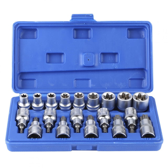 19 unids/set 1/2in Drive Star Kit de puntas con casquillo hexagonal tipo E herramienta de Reparación de automóviles macho hembra Jadeshay A