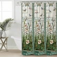 thumbnail image 6 of Shower Curtains Butterfly Bath Curtain Teal Green Leaves Flower Waterproof Bathroom Shower Curtain Set with Hooks Decoration 36 x 72 Inches, 6 of 7