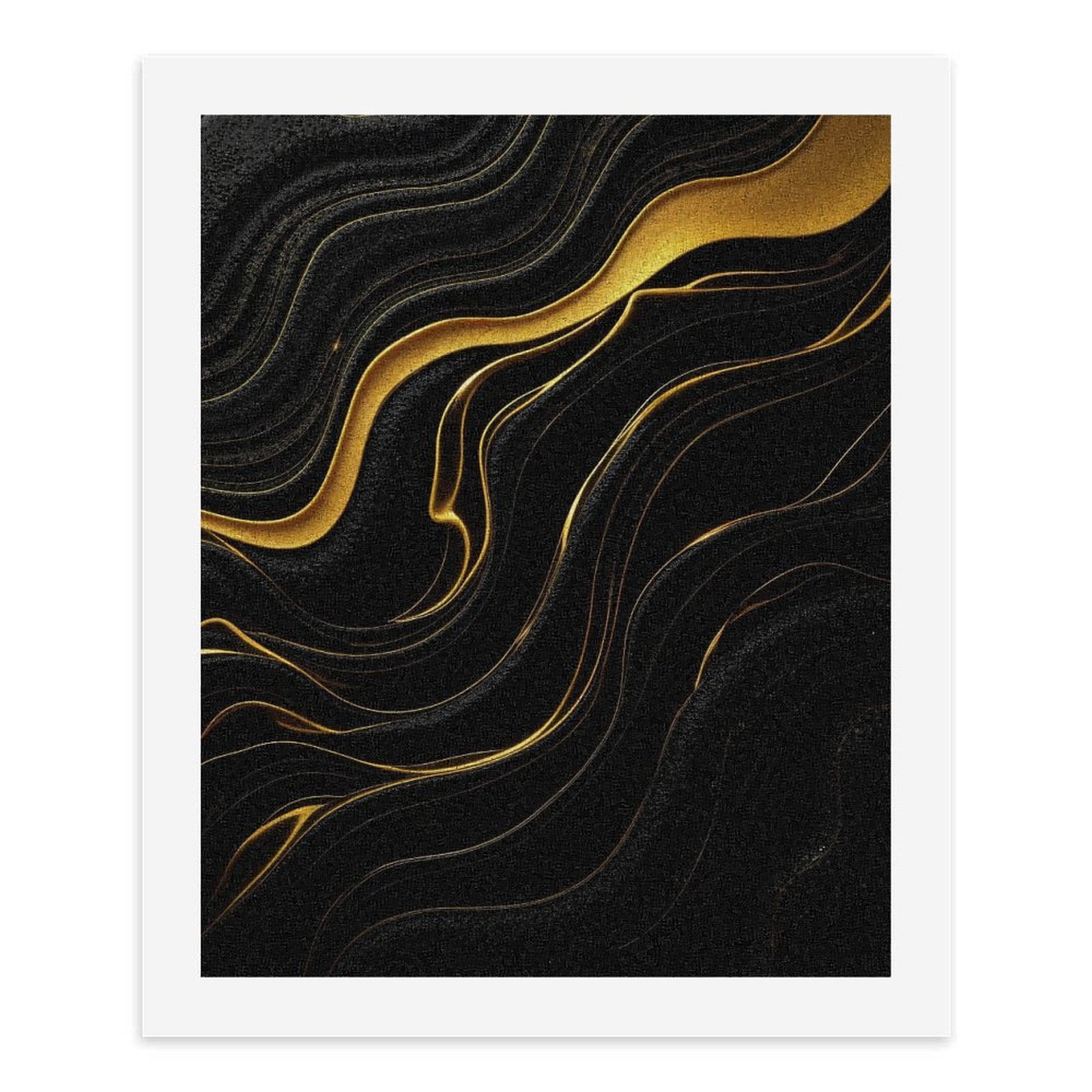Paint By Numbers Kit for Adults Beginner - DIY Elegant Golden Waves Abstract Art Canvas Painting Kits for Adults, Frameless Paint By Number for Adults for Home Wall Decor 16x20 Inch