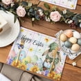 thumbnail image 2 of Happy Easter Bunny Placemats Set of 8, Spring Flowers Butterflies Table Mats Washable Heat-Insulation Non-Slip Place Mats for Kitchen Dinner Table Indoor Outdoor Decor,13x19 Inch Color Plaid, 2 of 9