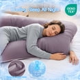 thumbnail image 6 of Queen Rose Cooling, Breathable U-Shaped Silky Soft Cover Pregnancy Pillow for Pregnancy, Back Sleeper, Purple, 6 of 9