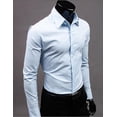 thumbnail image 1 of Camisas de lujo para hombre Casual con cuello Formal Slim Fit Camisas Tops, 1 of 2