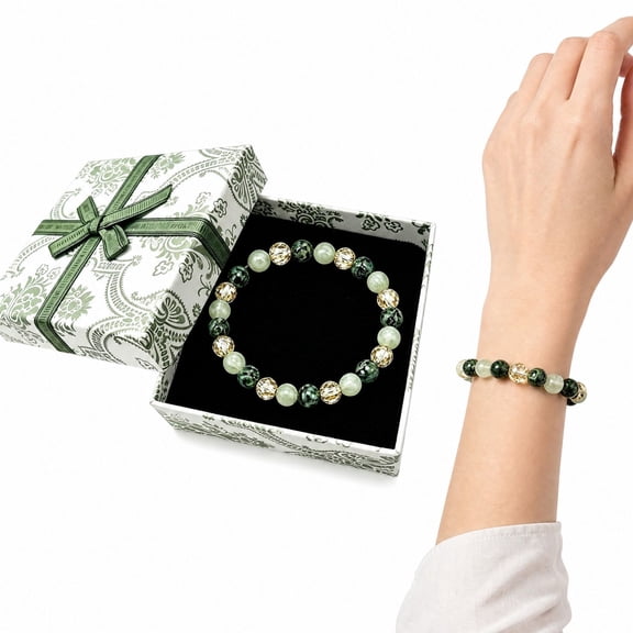 Kosmi Abundance Bracelet, Natural Crystal Gemstone Lucky Beaded Bracelet for Women, Manifestation & Wealth Jewelry with Gift Box