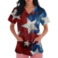 thumbnail image 3 of AHMOMEI 250 Anniversary USA Shirt Women's Womens Scrub Top Stars Stripes Women's Nurse Uniform with Pocket S-5XL Plus Size Women Scrub Tops, 3 of 4