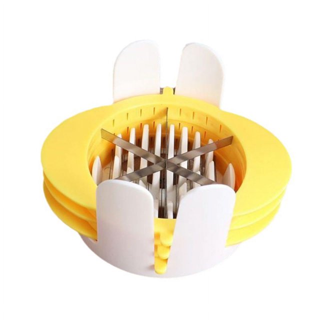Cortador de huevos 3 en 1 con cuchillas de metal para huevos duros y frutas blandas, cortador de huevos duros de acero inoxidable, mushro de fresa resistente