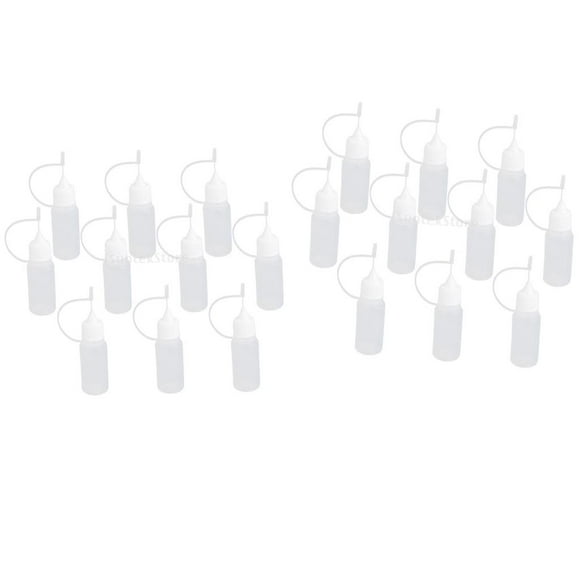 Contenedor de Botellas de Gotero Exprimible de Plástico Vacío con Punta de 20 Piezas 10 Ml Yuyangstore Frasco gotero