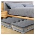 3pack 40 Quarts Large Plastic Under Bed Boxes with Wheels, Shallow