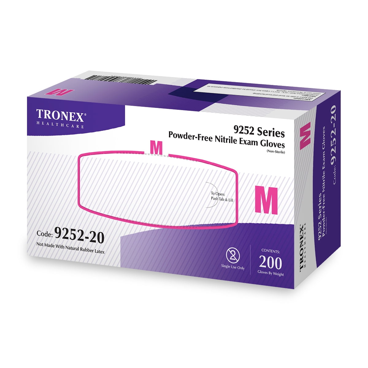 Tronex Nitrile Exam Gloves, Finger-Textured, Blue, Large, 2000 Pack