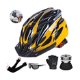thumbnail image 2 of Casco Ciclismo De Bicicleta Con Guantes,  Gafas, Máscara,  Manga Talla G Malubero Amarillo, 2 of 5