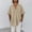 Khaki, variant on Summer Travel Men's Loose V Neck Short Sleeve Cotton Linen Tunic Shirt with Single Pocket Relaxed Fit Breathable Lapel Top Lightweight Casual Beach